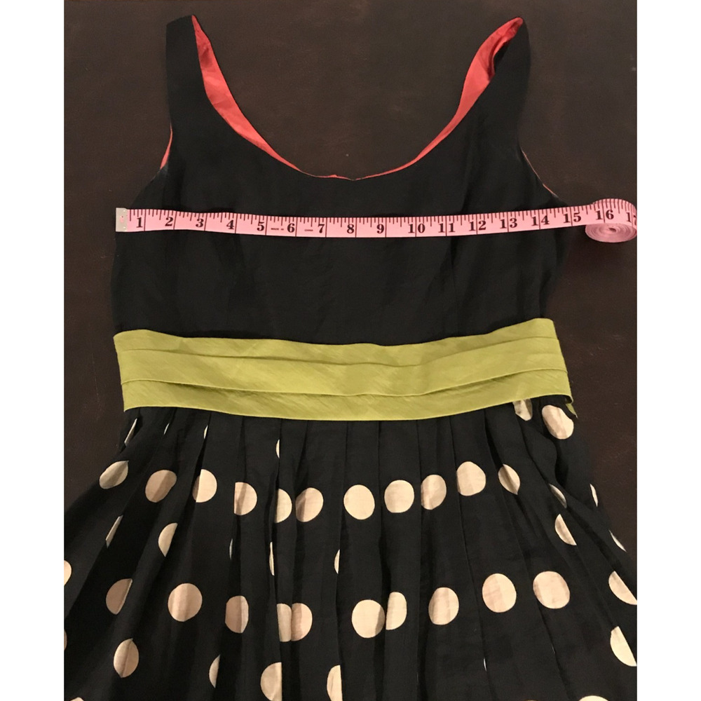 Anthropologie Corey Lynn Calter Polka Dot Fit Flare Dress Size 8 Slice of Lime - Picture 6 of 9